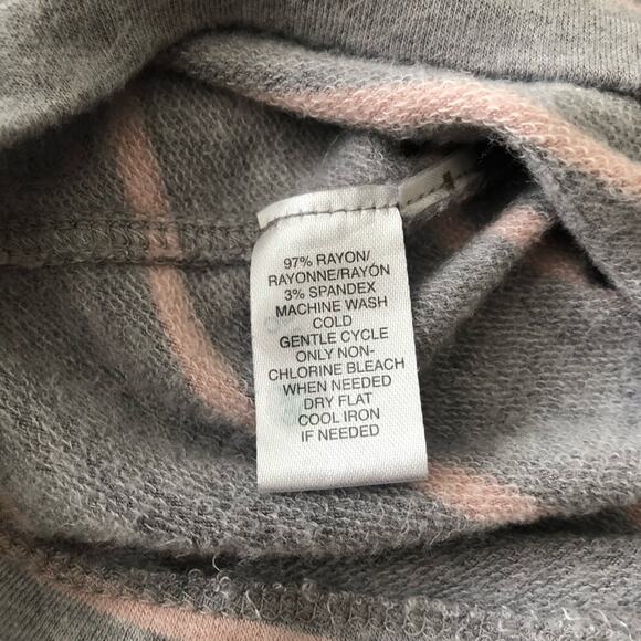 Lou & Grey gray pink stripe long sleeve tee top - Picture 5 of 5